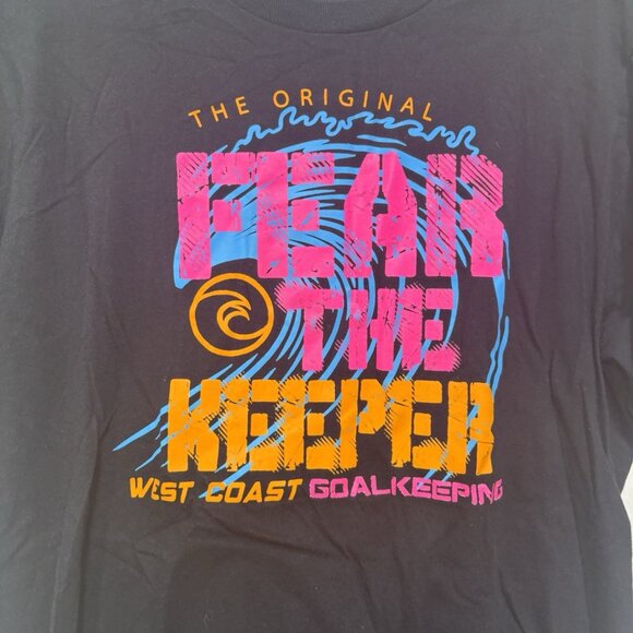 Fear The Keeper Soccer T-Shirt Tee Graphic West Coast Goalkeeping Black Unisex M - Picture 3 of 3